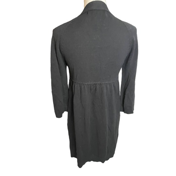 Studio M Womens Button-Up Peplum Cardigan V-Neck 3/4 Sleeve Size XS Black - Picture 2 of 7